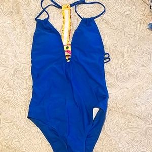 Open back one piece swimsuit